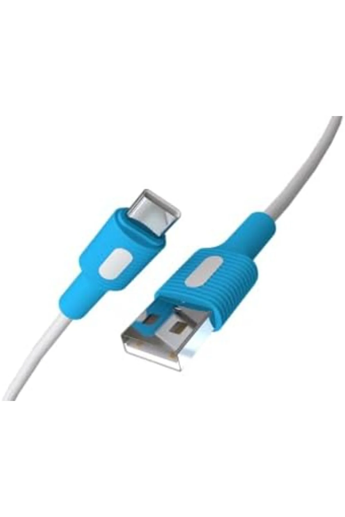 TTKTEKNOLOJİ USB A-C Hızlı Şarj Kablosu (Beyaz + Beyaz/Mavi Uç) (