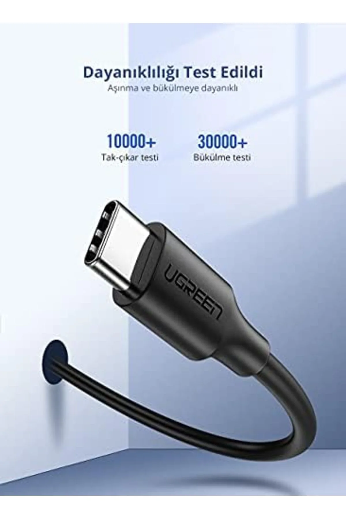 TTKTEKNOLOJİ USB-C 2.0 C M/M ABS Hızlı Şarj Kablosu 1m Beyaz TTKT