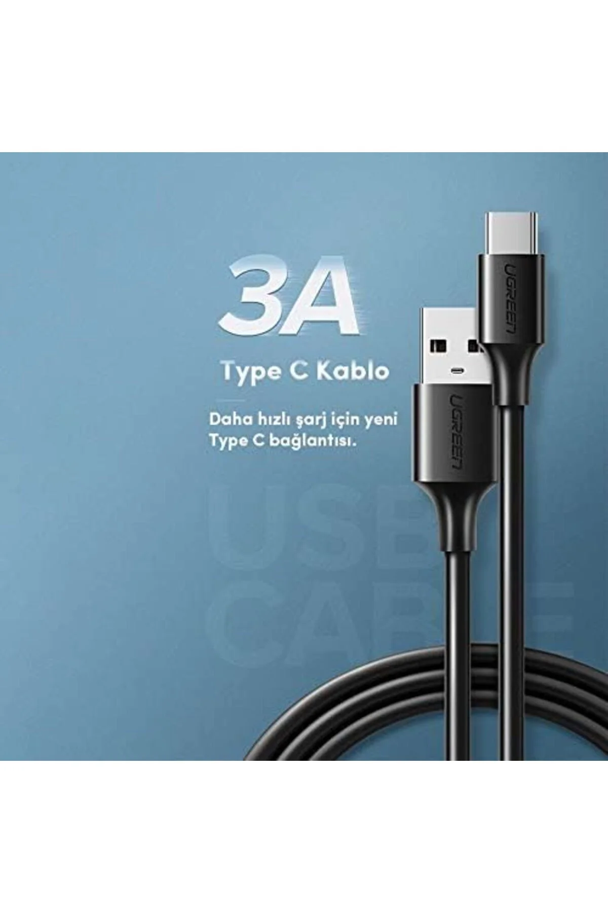TTKTEKNOLOJİ USB Type-C Şarj ve Data Kablosu, Siyah, 1.5 Metre TT