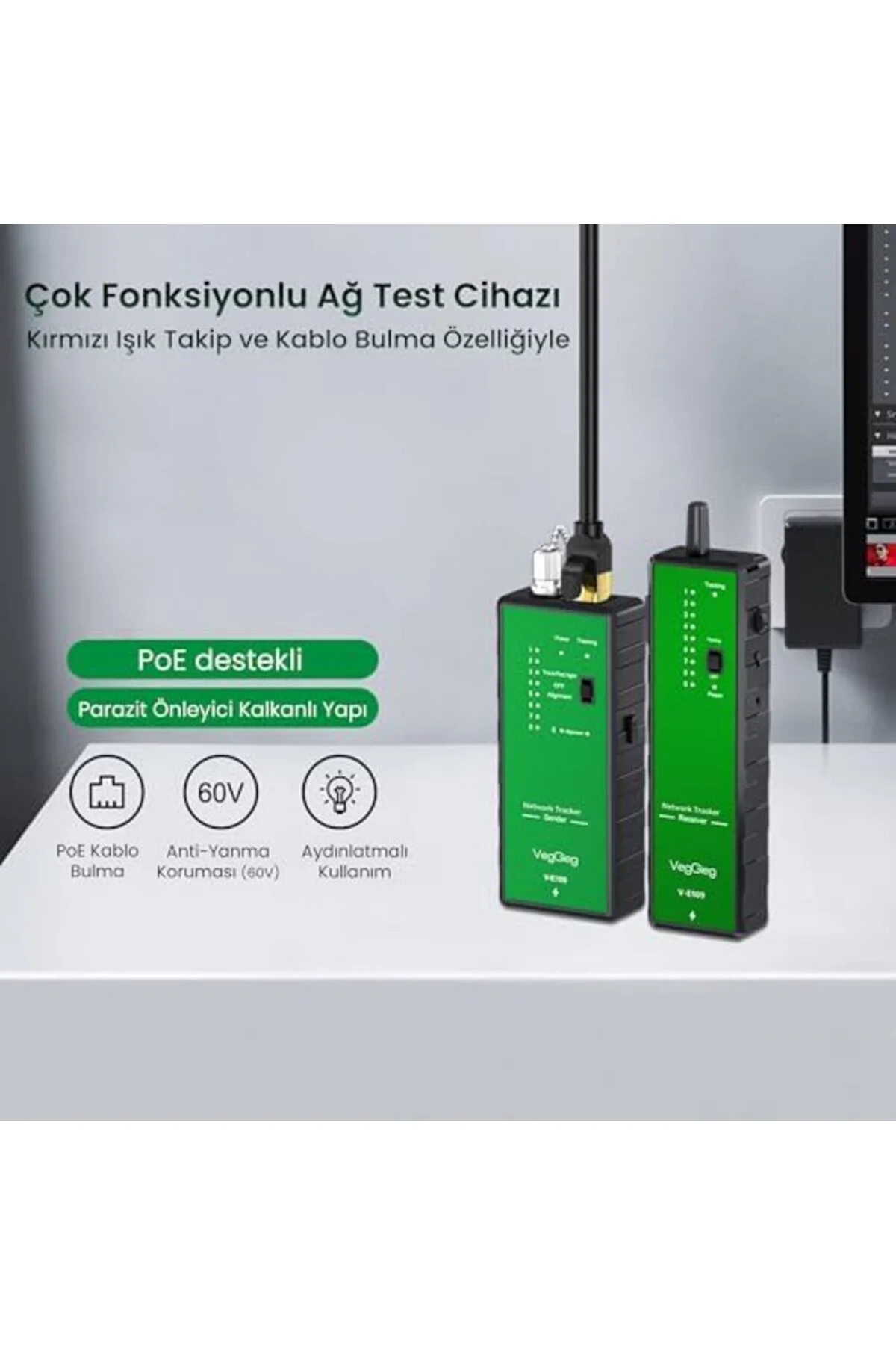 TTKTEKNOLOJİ V-E109 Çok Fonksiyonlu Poe Destekli Fiber Optik Ağ T