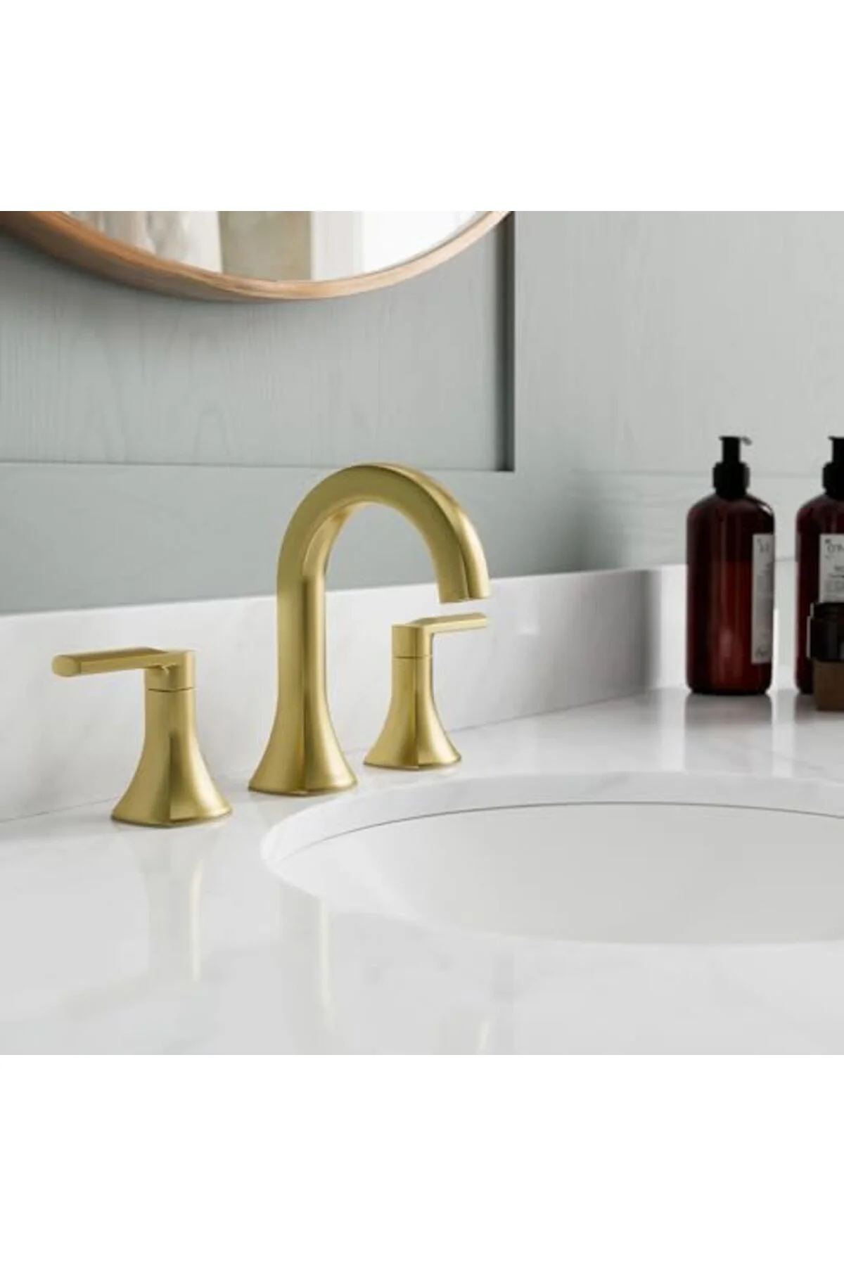 TTKTEKNOLOJİ Vaneri Banyo Lavabo Bataryası, 20 cm Yaygın, 2 Saplı