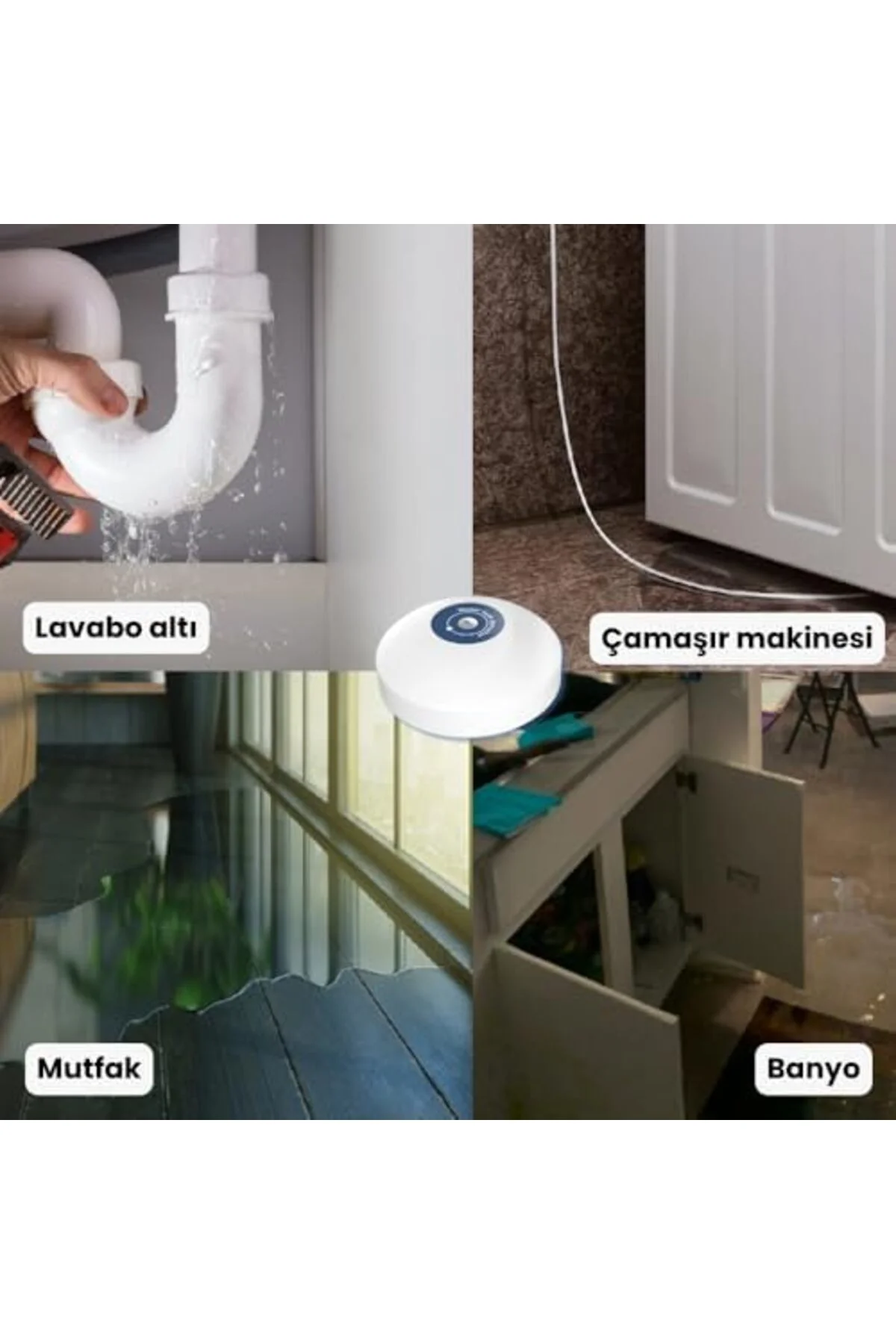 TTKTEKNOLOJİ WiFi Su Baskını Sensörü - Dahili Alarmlı (, Smart Li