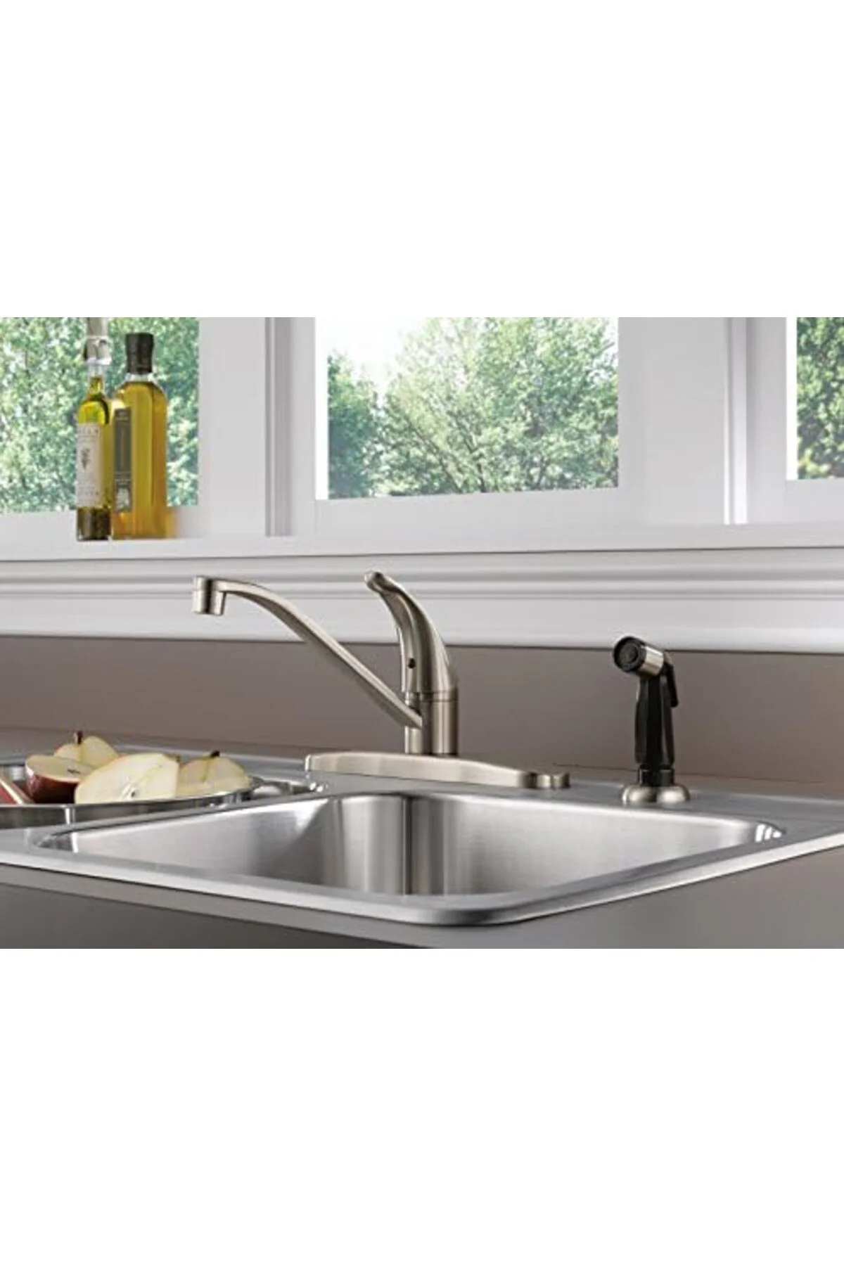 TTKTEKNOLOJİ Yan Püskürtücülü Tek Saplı Mutfak Lavabo Bataryası, 