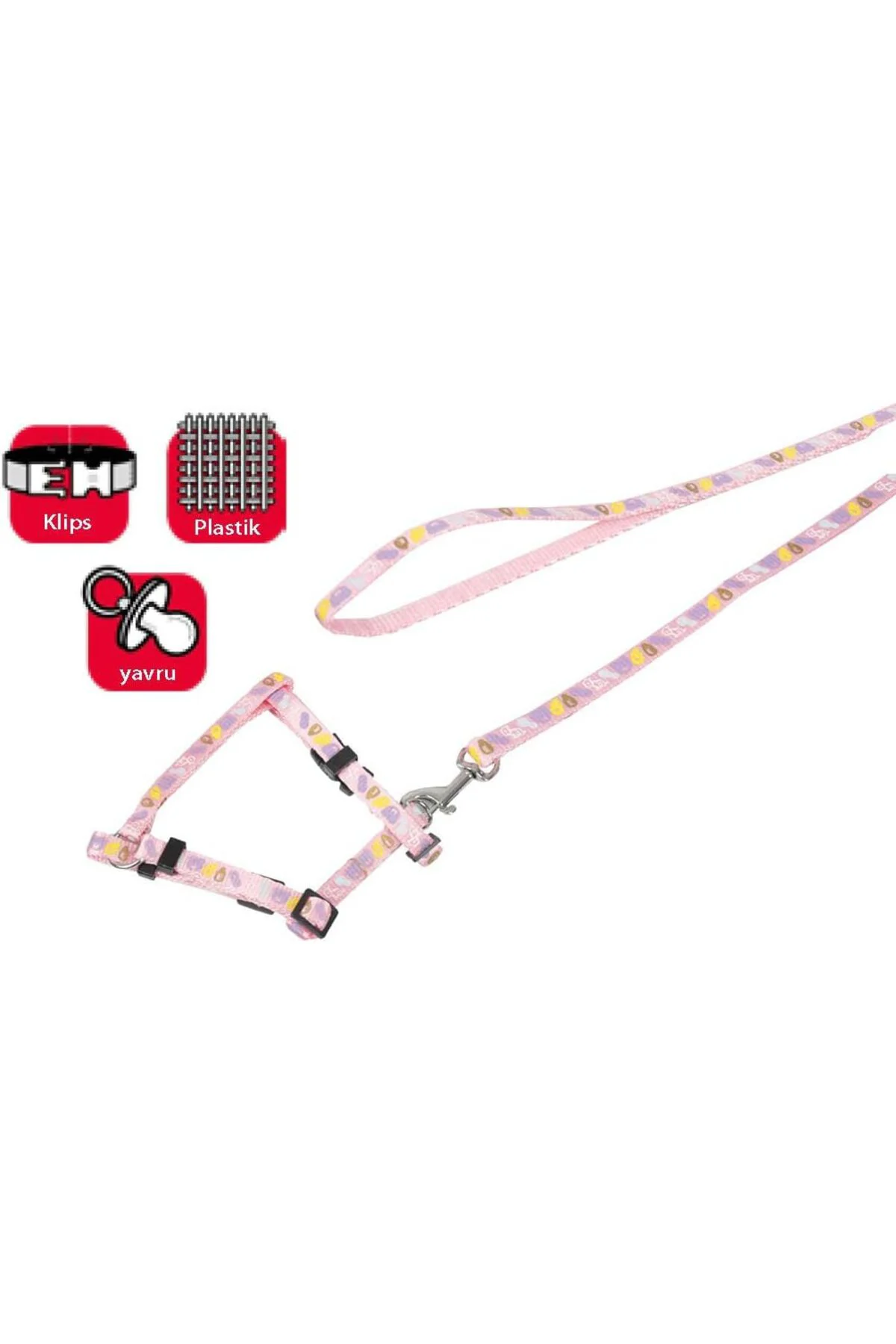 TTKTEKNOLOJİ Yavru Köpek Göğüs Tasma+Uzatma 25-35 cm, Pembe TTKTEKNOLOJİ 2026 395519