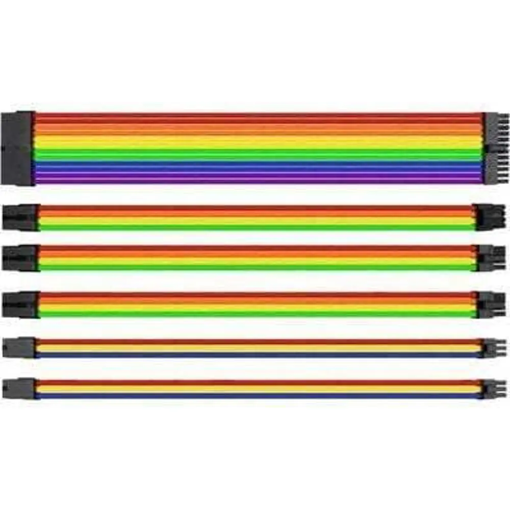 ttmod rainbow power supply sleeved kablo seti  (16 awg)