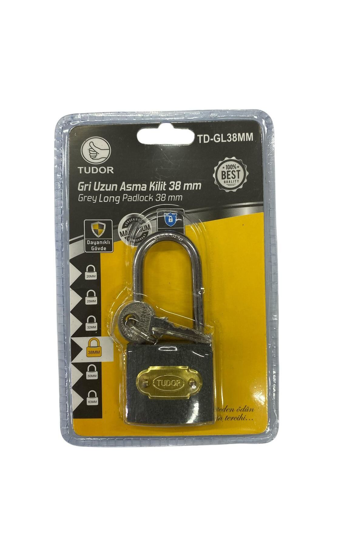 Bilfold Tudor 38 Mm Uzun Gri Asma Kilit