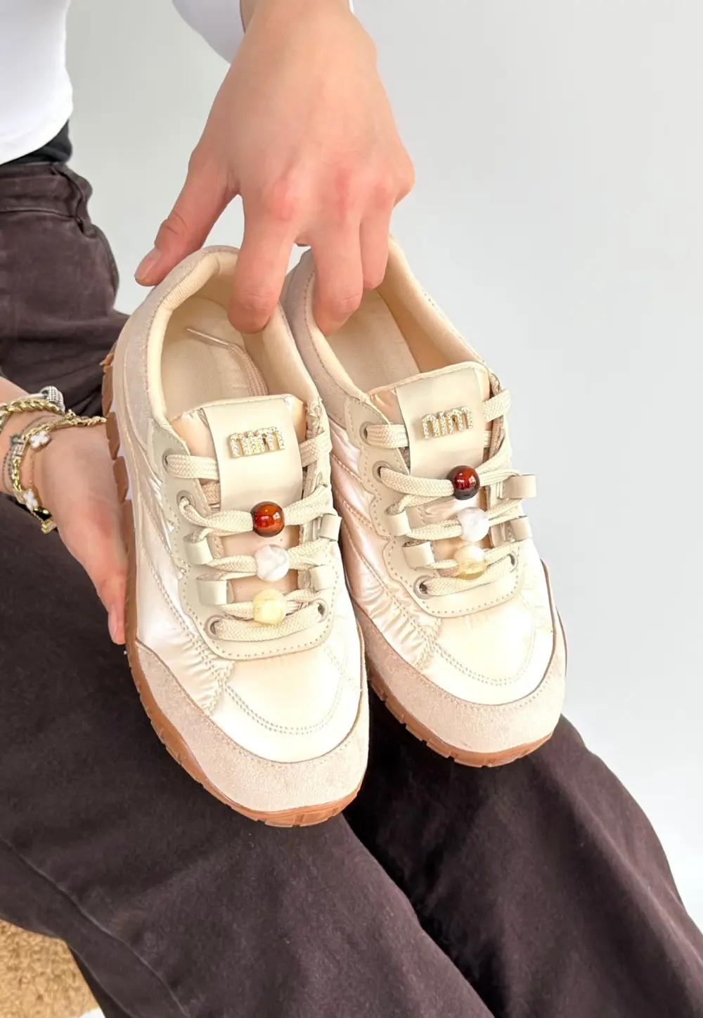 Tues Bej Nubuk Bağcıklı Spor Ayakkabı