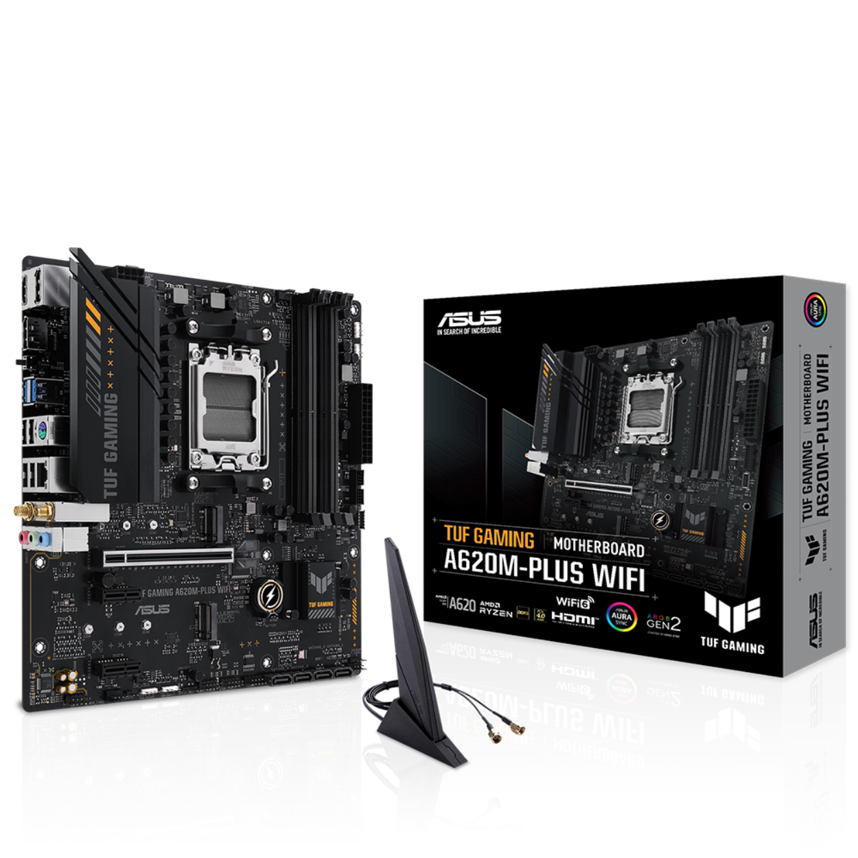 Asus Tuf Gaming A620m-Plus Wifi Am5 Ddr5 6400 Hdmi Dp M2 Bt Rgb Gbit M