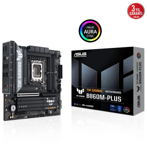 TUF GAMING B860M-PLUS, 4xDDR5, 3xM.2, HDMI, DP, Intel Core Ultra CPU(Seri 2), LGA1851 Soket, Gaming Anakart Fiyatı, Yorumları ve Özellikleri