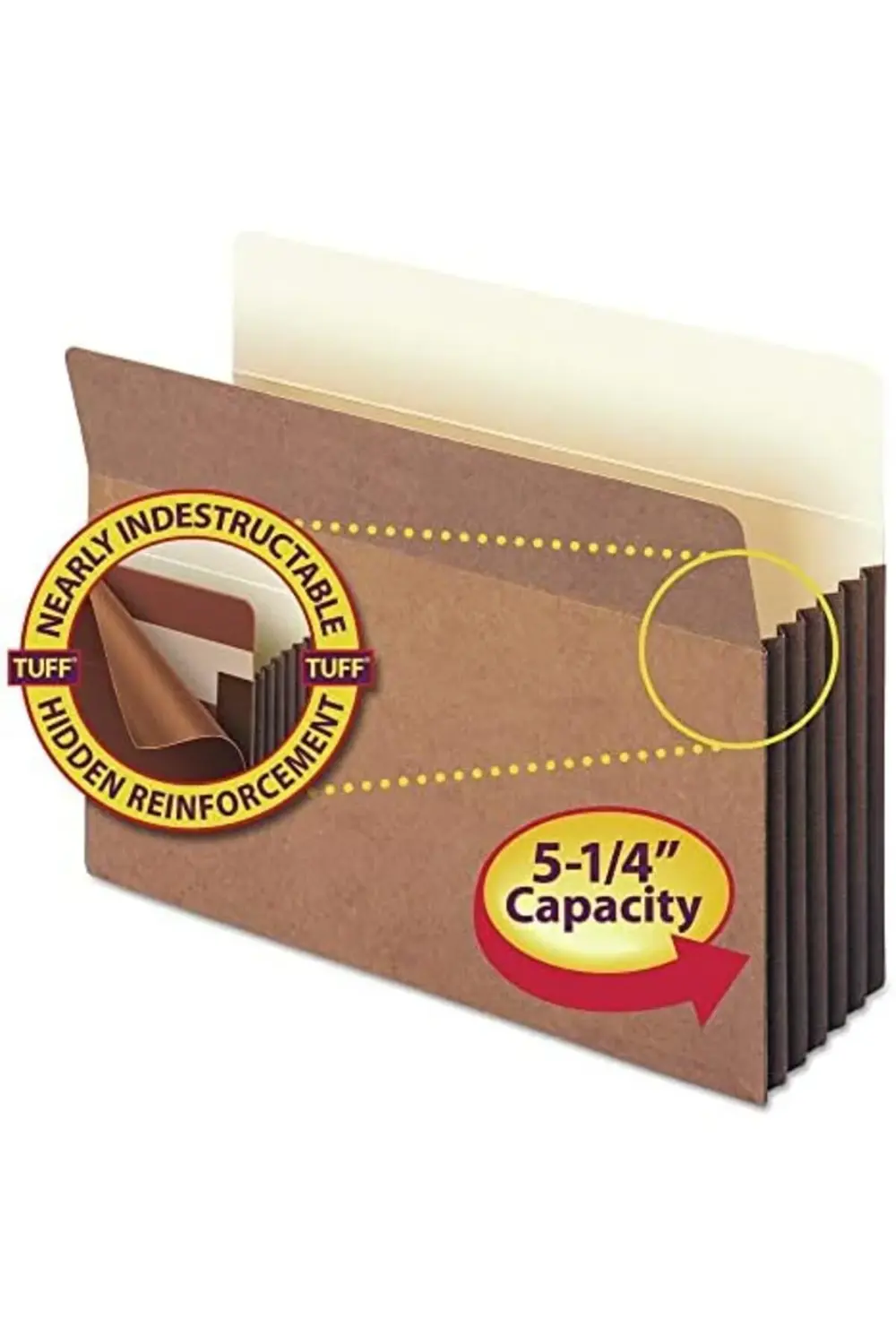 TUFF® Dosya Cebi, Düz Kesim Tab, 5-1/4" Genişletme, Mektup Boyutu