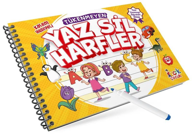 Tükenmeyen Yaz Sil Harfler Spiralli /Bıcırık
