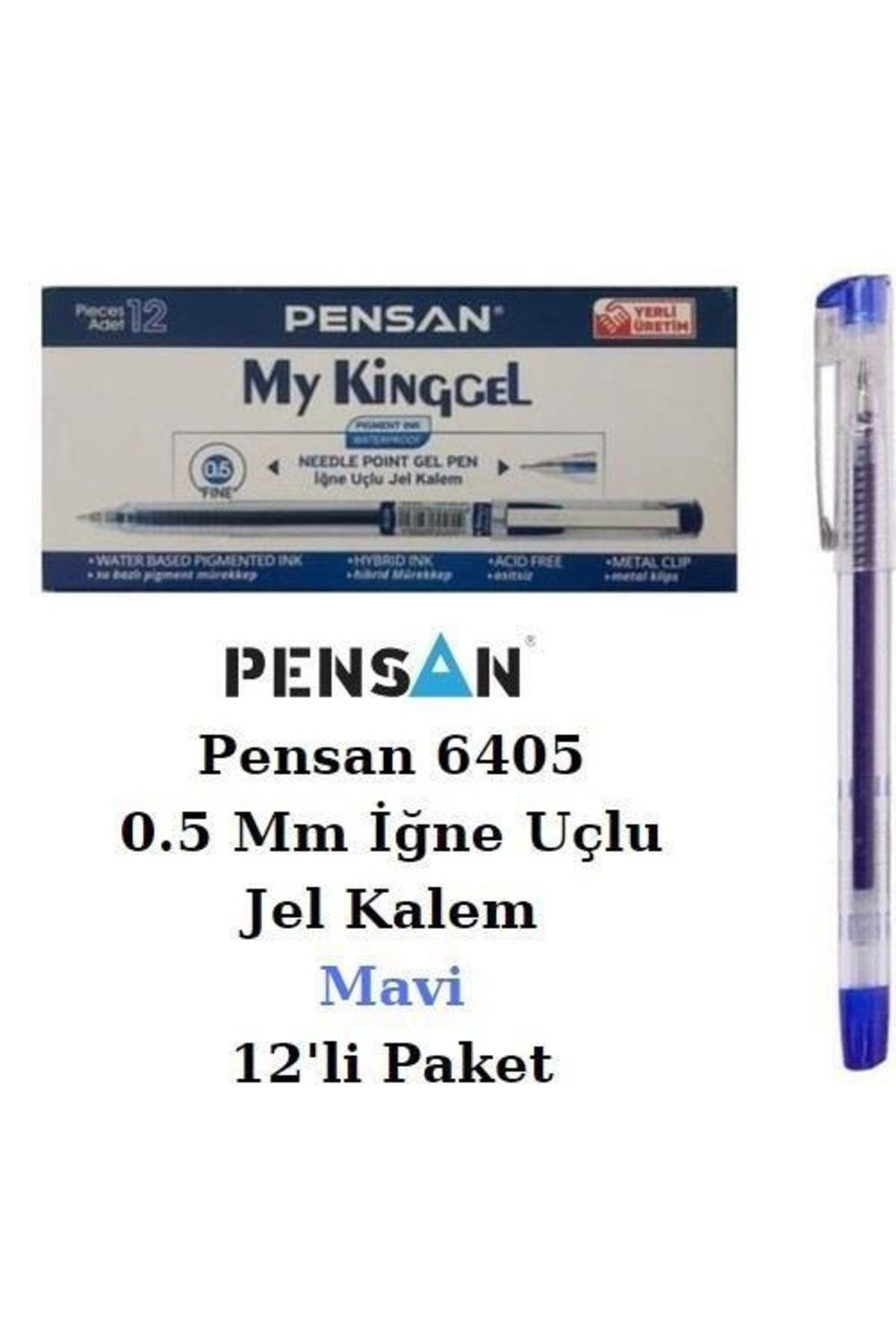 Pensan Tükenmez Kalem My-King Jel 12 Adet 0.5 Mm Mavi 6405