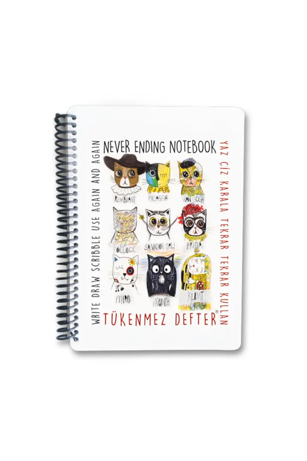 Tükenmez Not Defteri 2 Ressam Kediler 15x21 cm