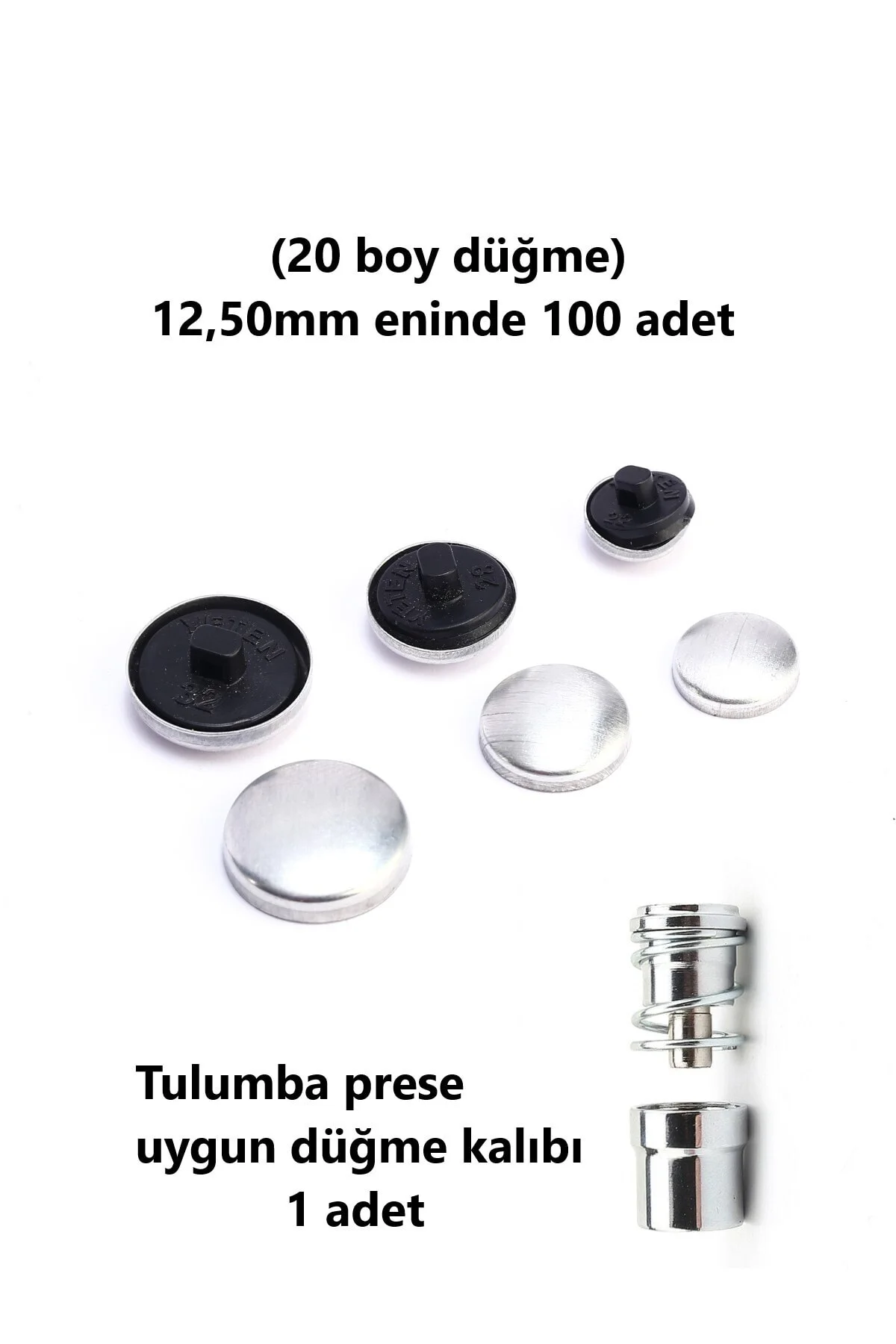 Tulumba El Presi Ve Kumaş Kaplama Düğme Yapım Seti - (20 Boy) 100
