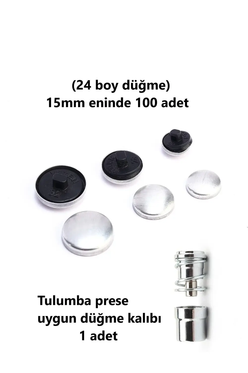 Tuhafiyecimiz Tulumba El Presi Ve Kumaş Kaplama Düğme Yapım Seti - (24 Boy) 100