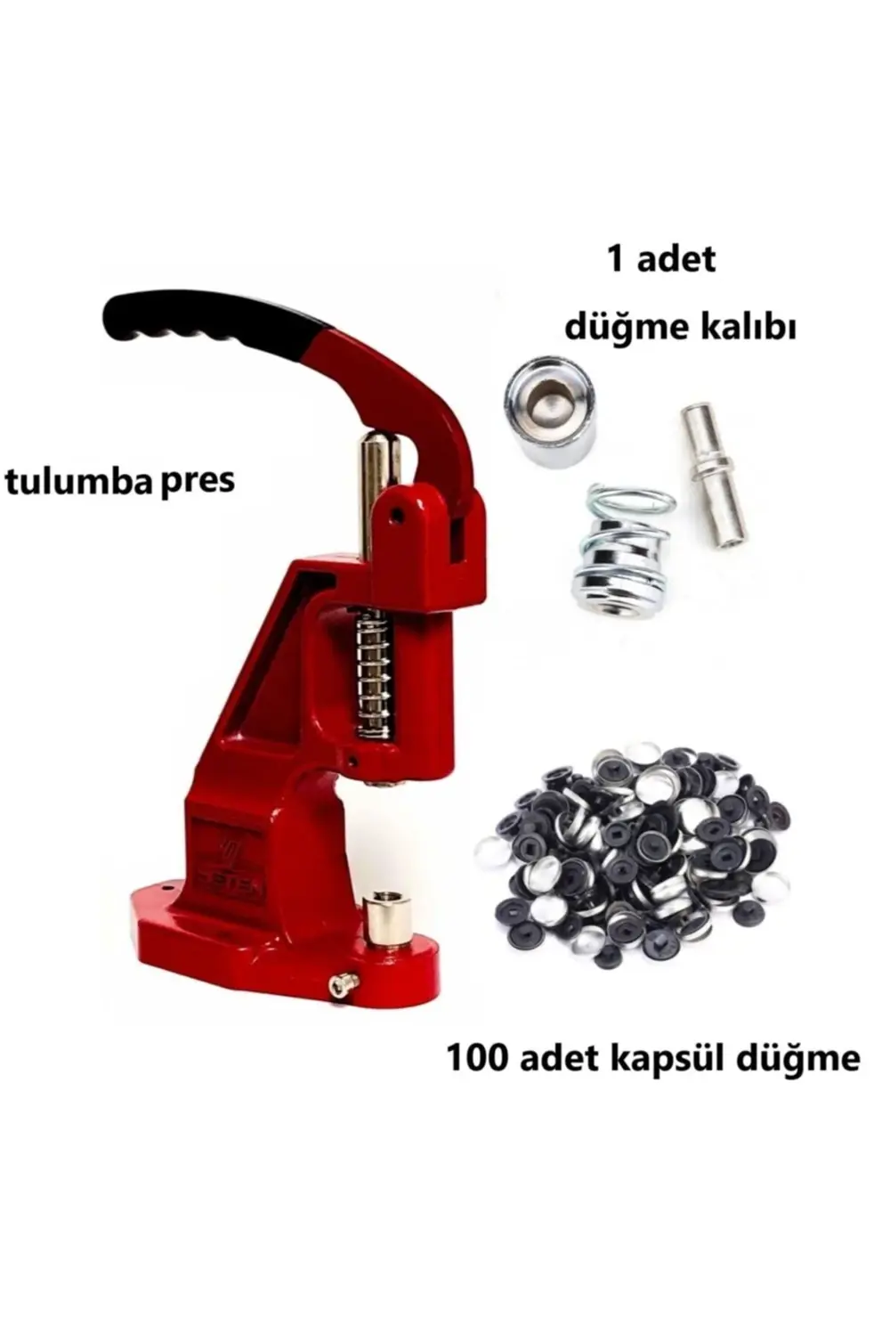 Tulumba El Presi Ve Kumaş Kaplama Düğme Yapım Seti - (32 Boy) 100