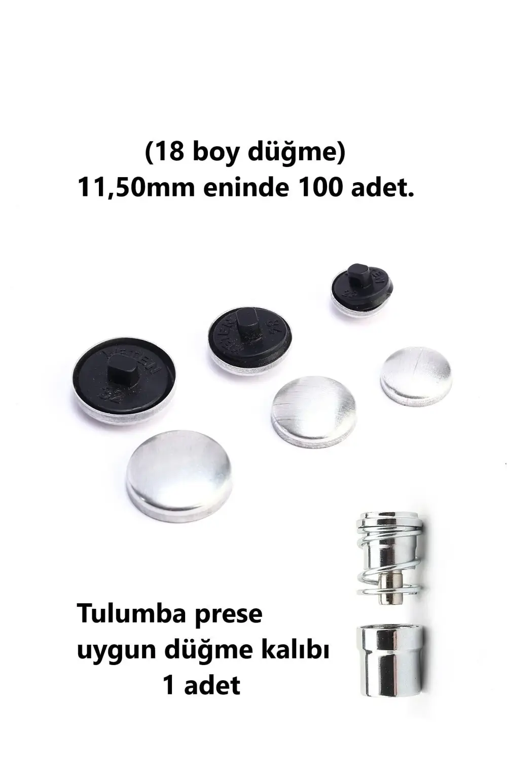 Tuhafiyecimiz Tulumba El Presi Ve Kumaş Kaplama Düğme Yapım Seti - (18 Boy) 100