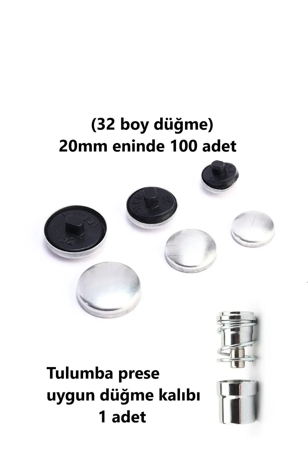 Tulumba El Presi Ve Kumaş Kaplama Düğme Yapım Seti - (32 Boy) 100