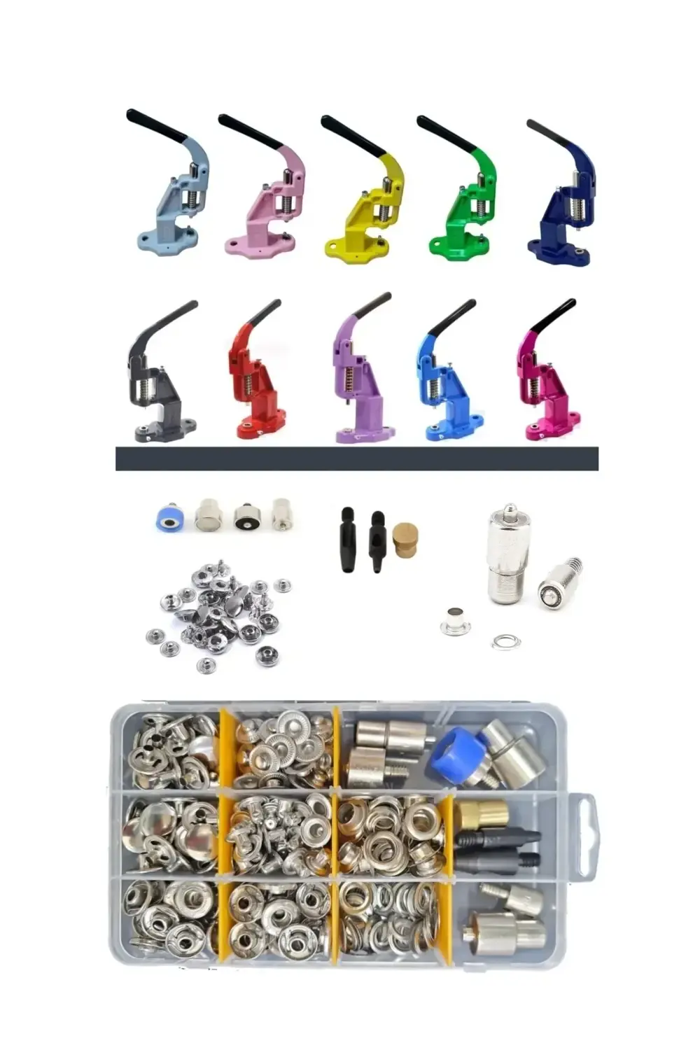 Tuhafiyecimiz Tulumba Pres, 50 Takım 15Mm Çıtçıt, No5 Kuşgözü Seti. Paslanmaz,