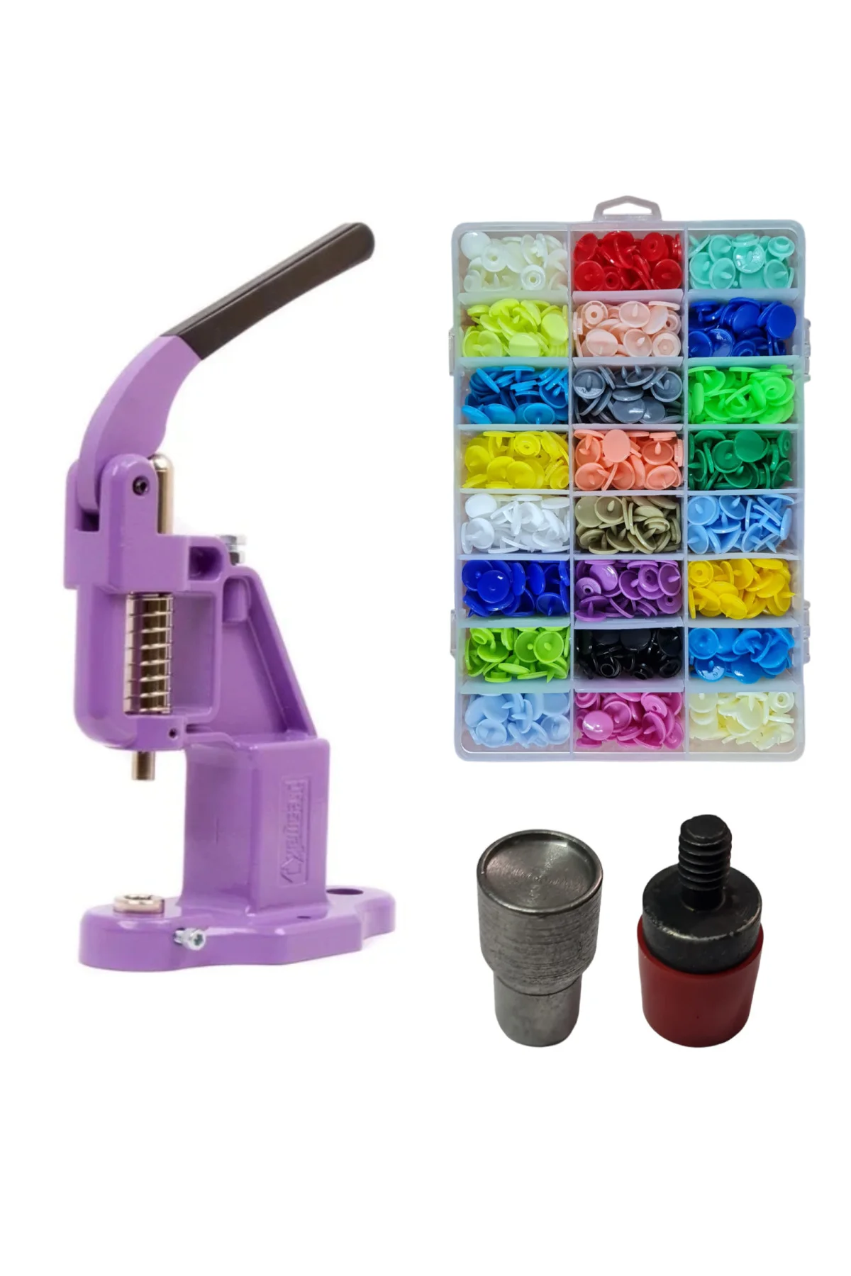 Tulumba Pres ve Plastik Çıtçıt Seti. (12mm Plastik T5 Çıtçıt Seti