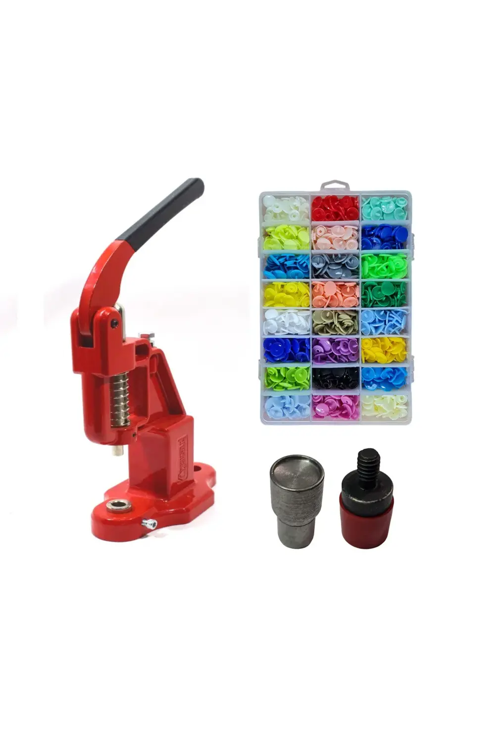 Tulumba Pres ve Plastik Çıtçıt Seti. (12mm Plastik T5 Çıtçıt Seti