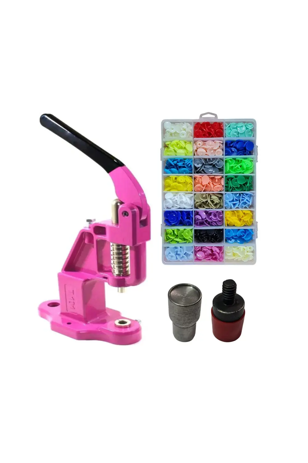 Tuhafiyecimiz Tulumba Pres Ve Plastik Çıtçıt Seti. (12Mm Plastik T5 Çıtçıt Seti