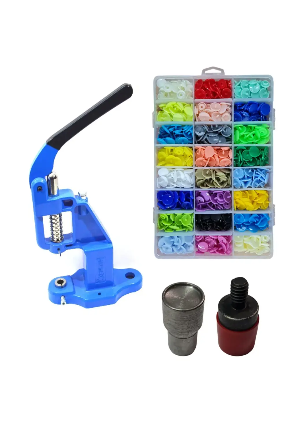 Tuhafiyecimiz Tulumba Pres Ve Plastik Çıtçıt Seti. (12Mm Plastik T5 Çıtçıt Seti