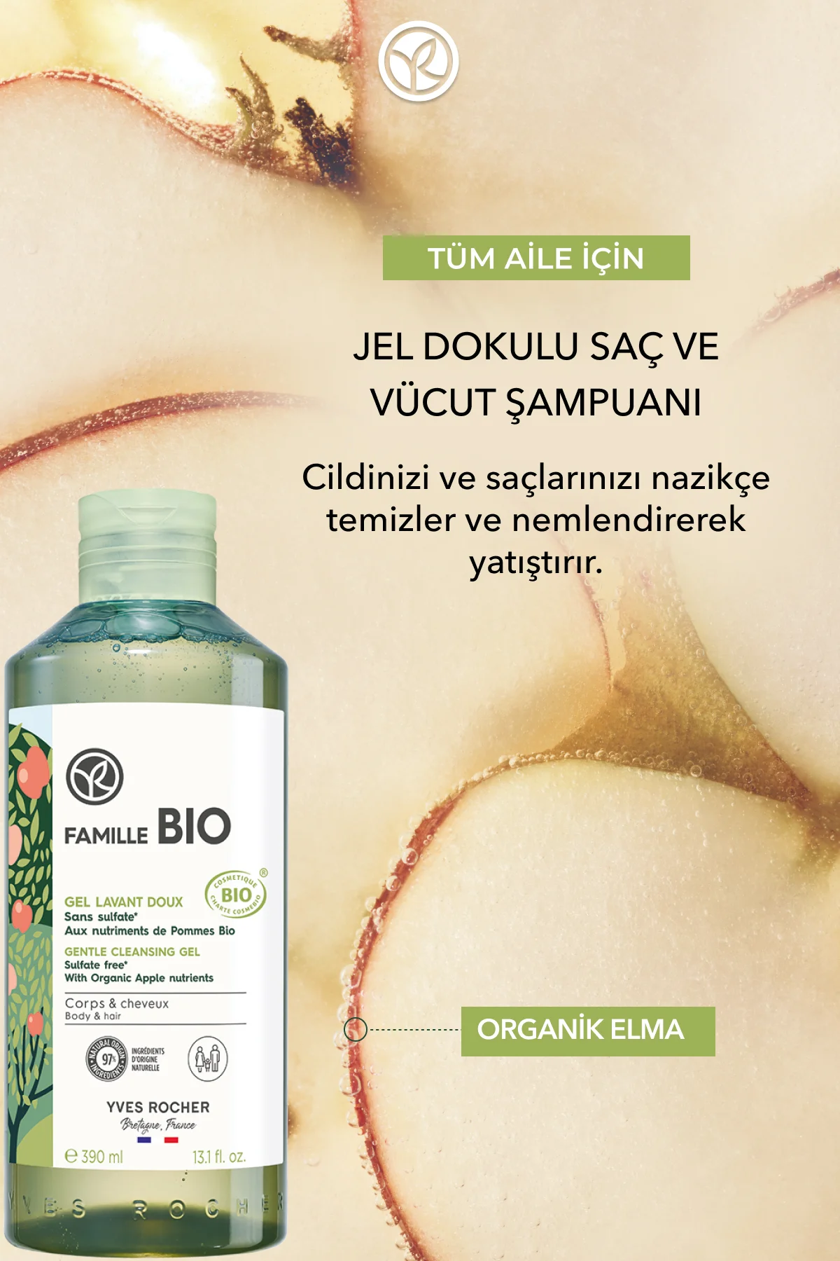 Tüm Aile Için Organik Sertifikalı Famille Bio Saç Ve Vücut Şampua