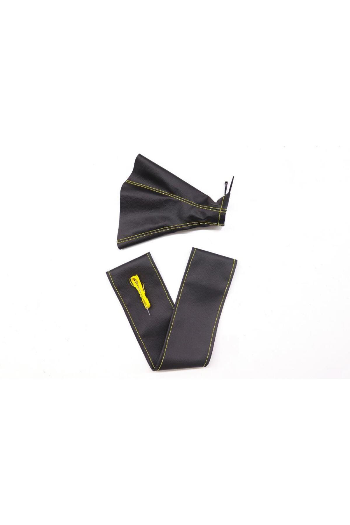 Ok Aksesuar Tüm Araçlara Uyumlu Direksiyon Kılıfı Ve Vites Körüğü Siyah Deri