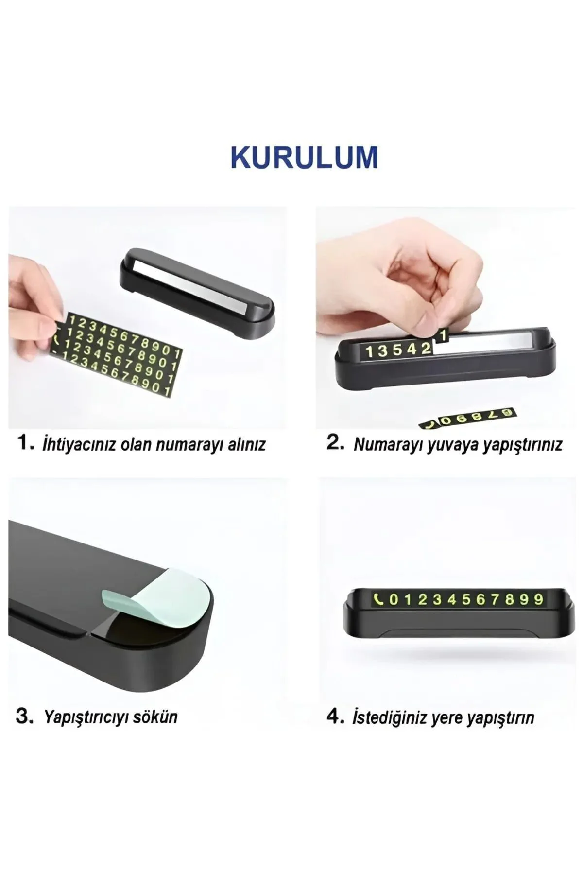 Tüm Araçlara Uyumlu Araç Park Telefon Numaratörü Açılır Kapanabil