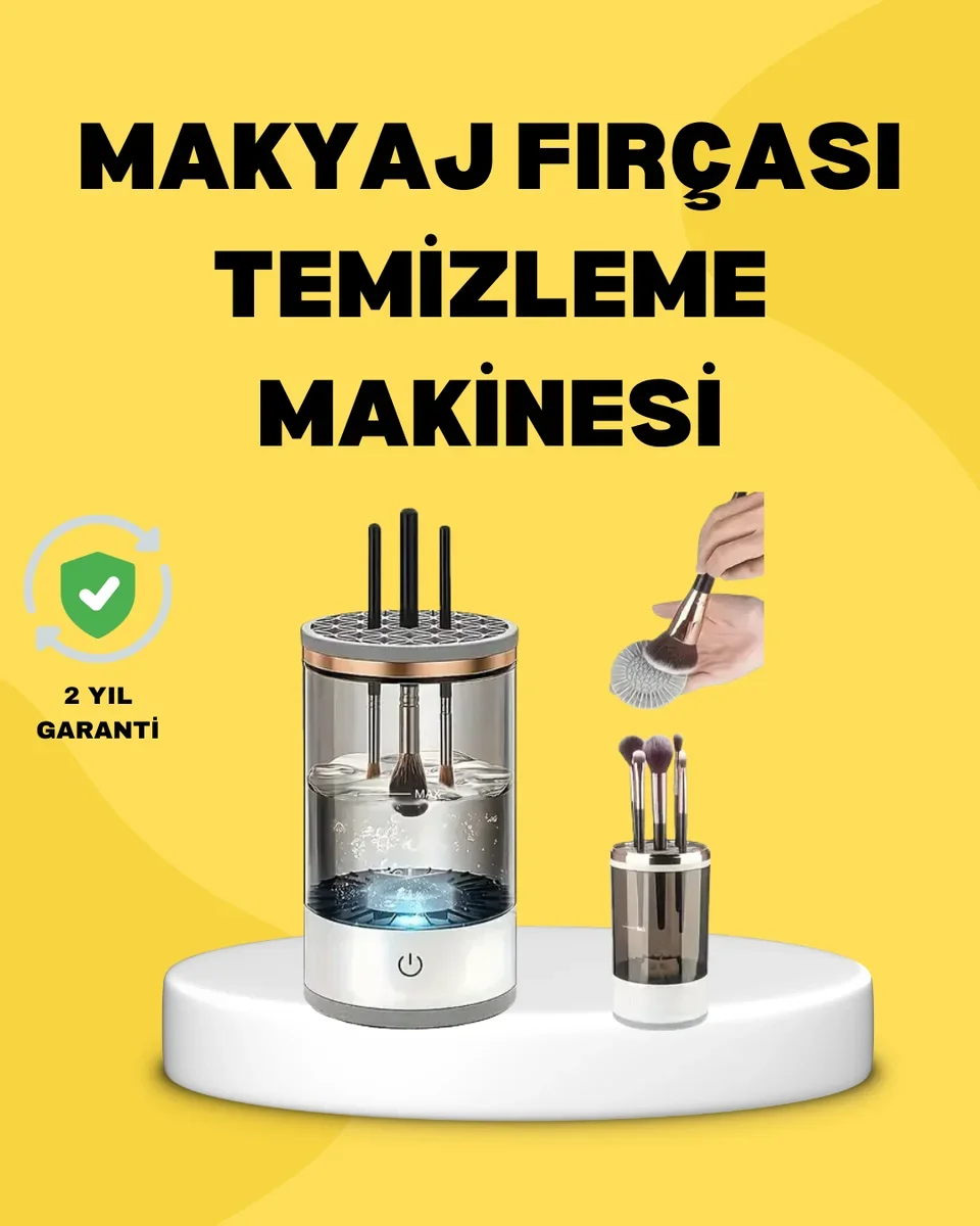 Tüm Boyutlara Uygun Otomatik Makyaj Fırçası Yıkama Cihazı - Sonic Teknolojili Temizlik