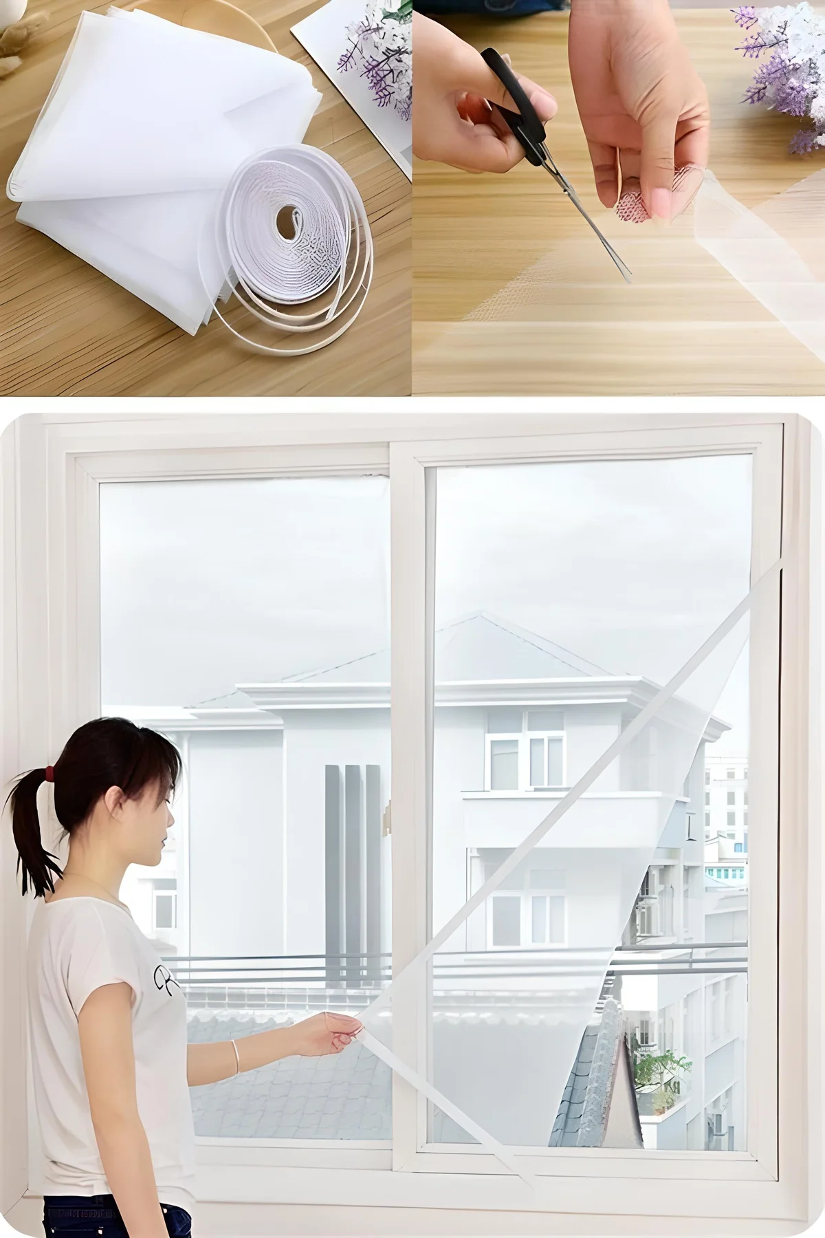 Tüm Cam Pencere Kapılara Uyumlu Tek Kanat Pencere Sinekliği