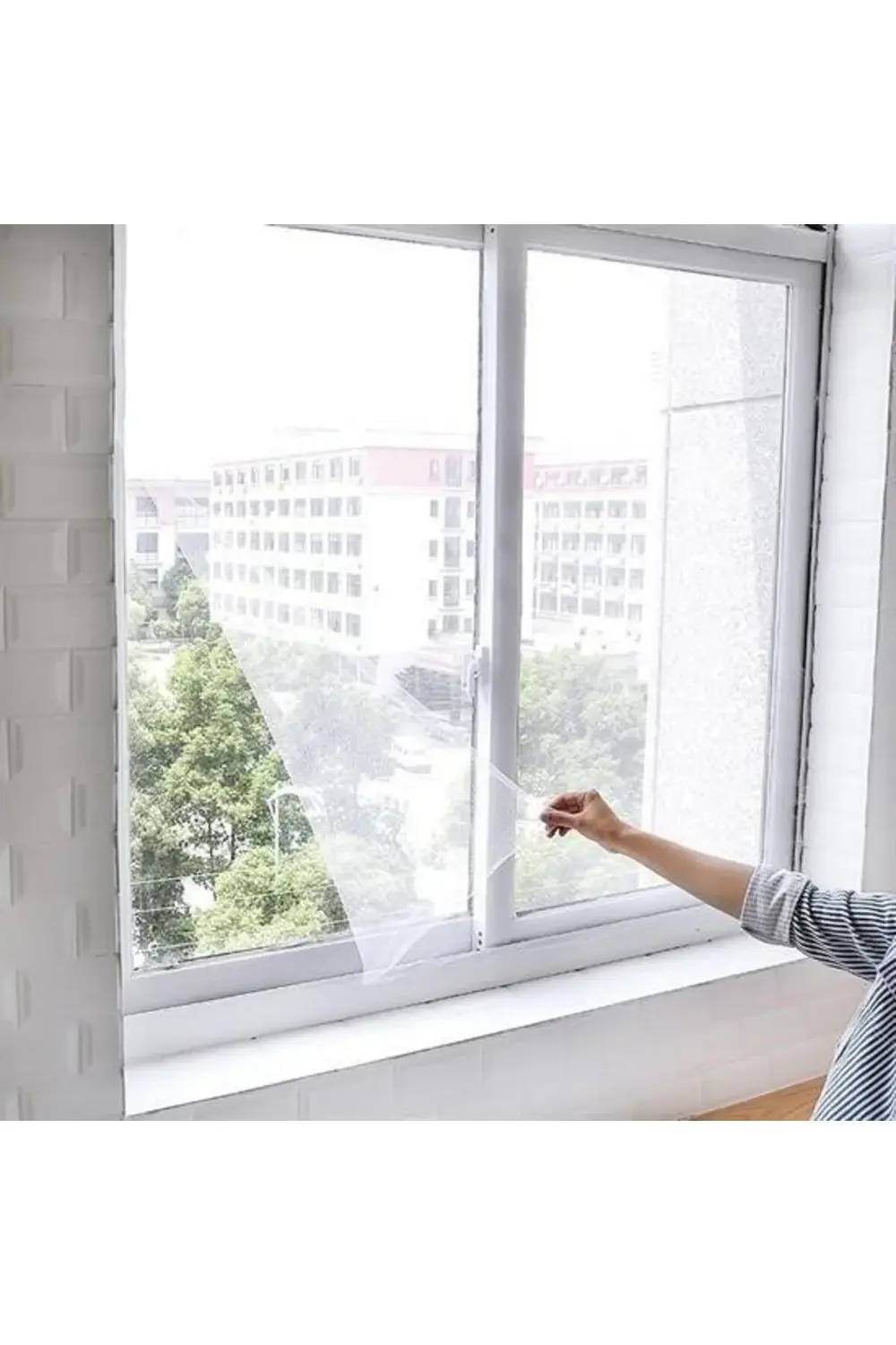 ® Tüm Cam Pencere Kapılara Uyumlu Çift Kanat Pencere Sinekliği