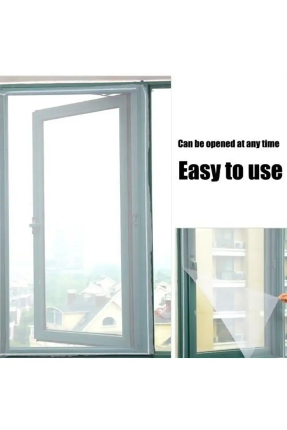 ® Tüm Cam Pencere Kapılara Uyumlu Çift Kanat Pencere Sinekliği