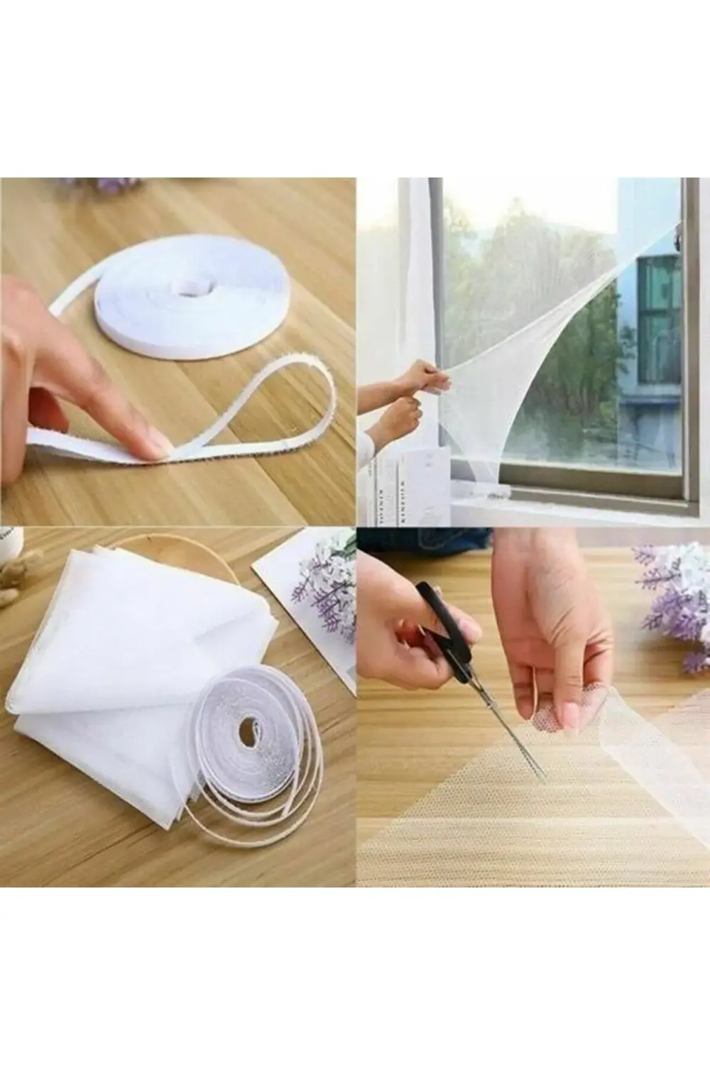 ® Tüm Cam Pencere Kapılara Uyumlu Çift Kanat Pencere Sinekliği