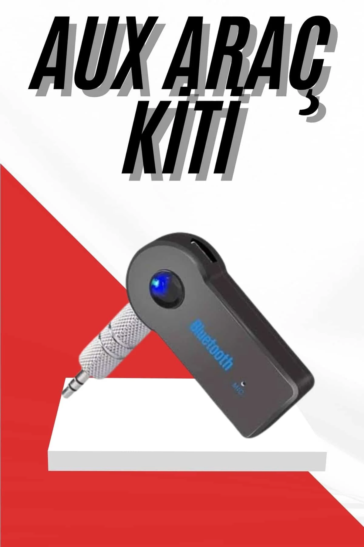 Tüm Cihazlara Uyumlu Bluetooth Aux Araç Kiti Siyah