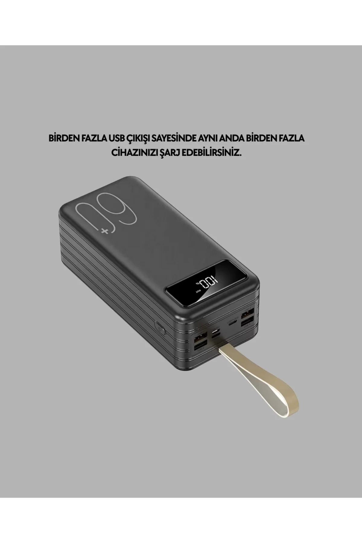 Tüm Cihazlarla Uyumlu LED Fenerli 4 Çıkışlı Powerbank