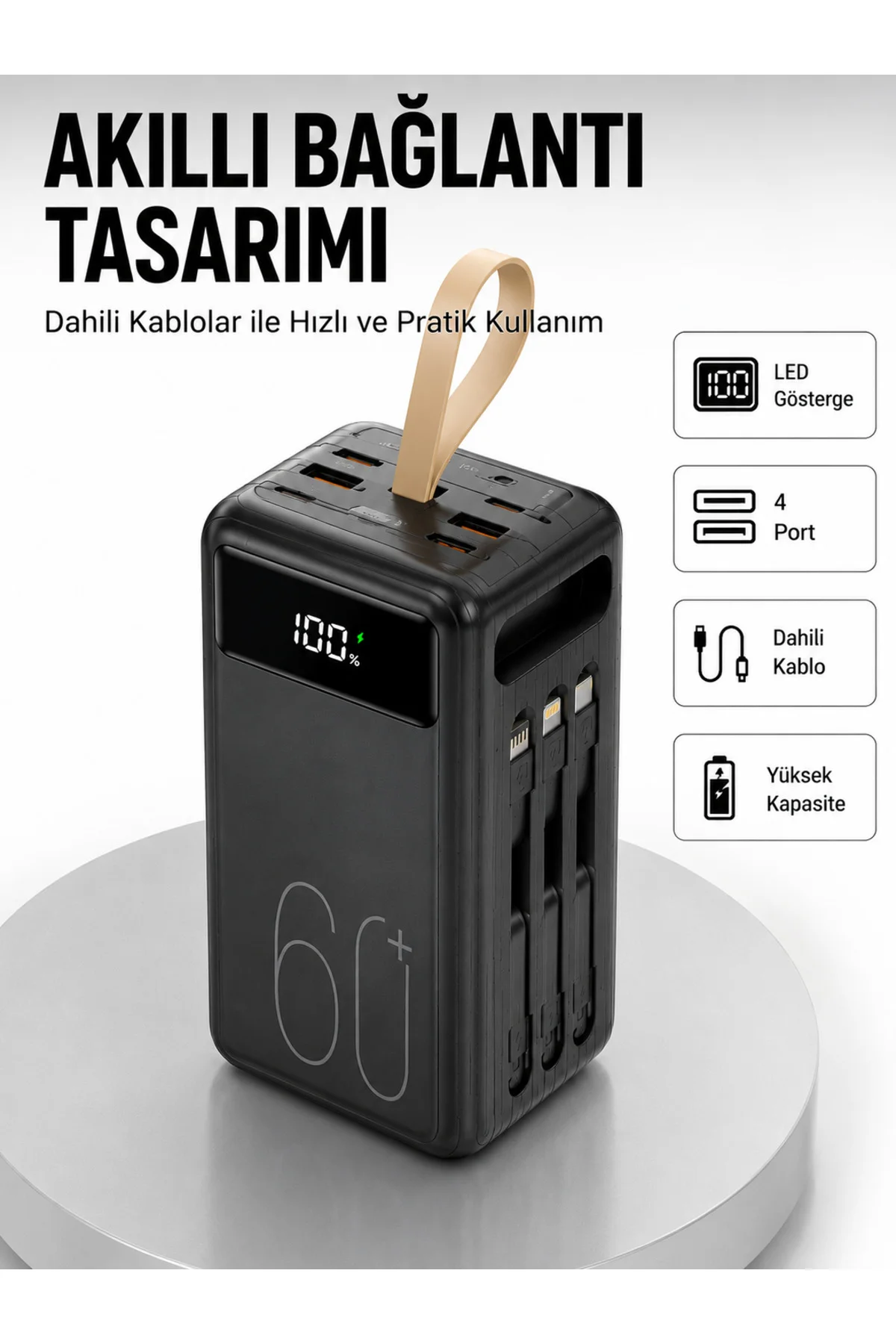 Tüm Cihazlarla Uyumlu Led Fenerli 4 Çıkışlı Powerbank Yeni Nesil Tüm Cihazlarla Uyumlu Led Fenerli 4 Çıkışlı Powerbank Yeni Nesil