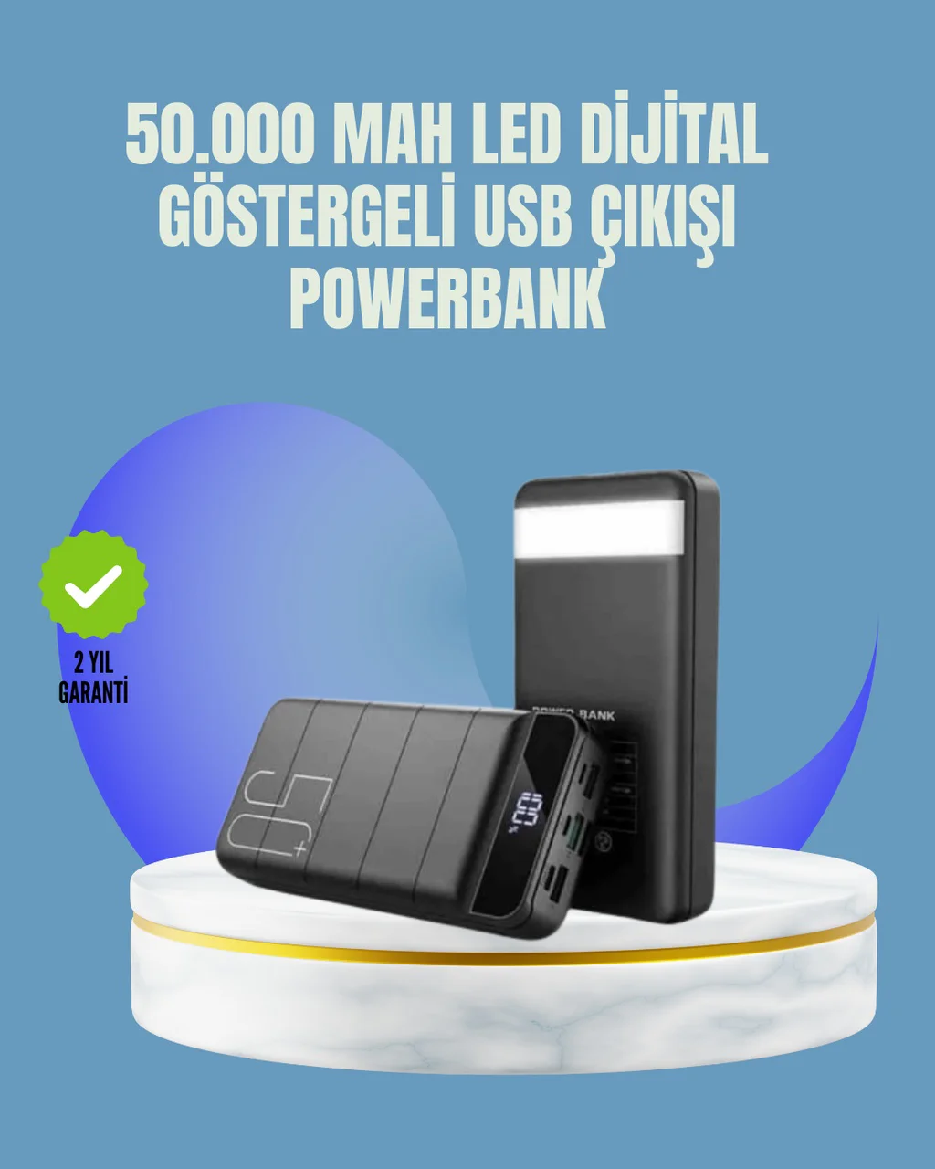Tüm Cihazlarla Uyumlu 50.000 Mah Powerbank Yüksek Kapasiteli, Led Gösterge Ve Akıllı Koruma Fonksiyonlu Diğer
