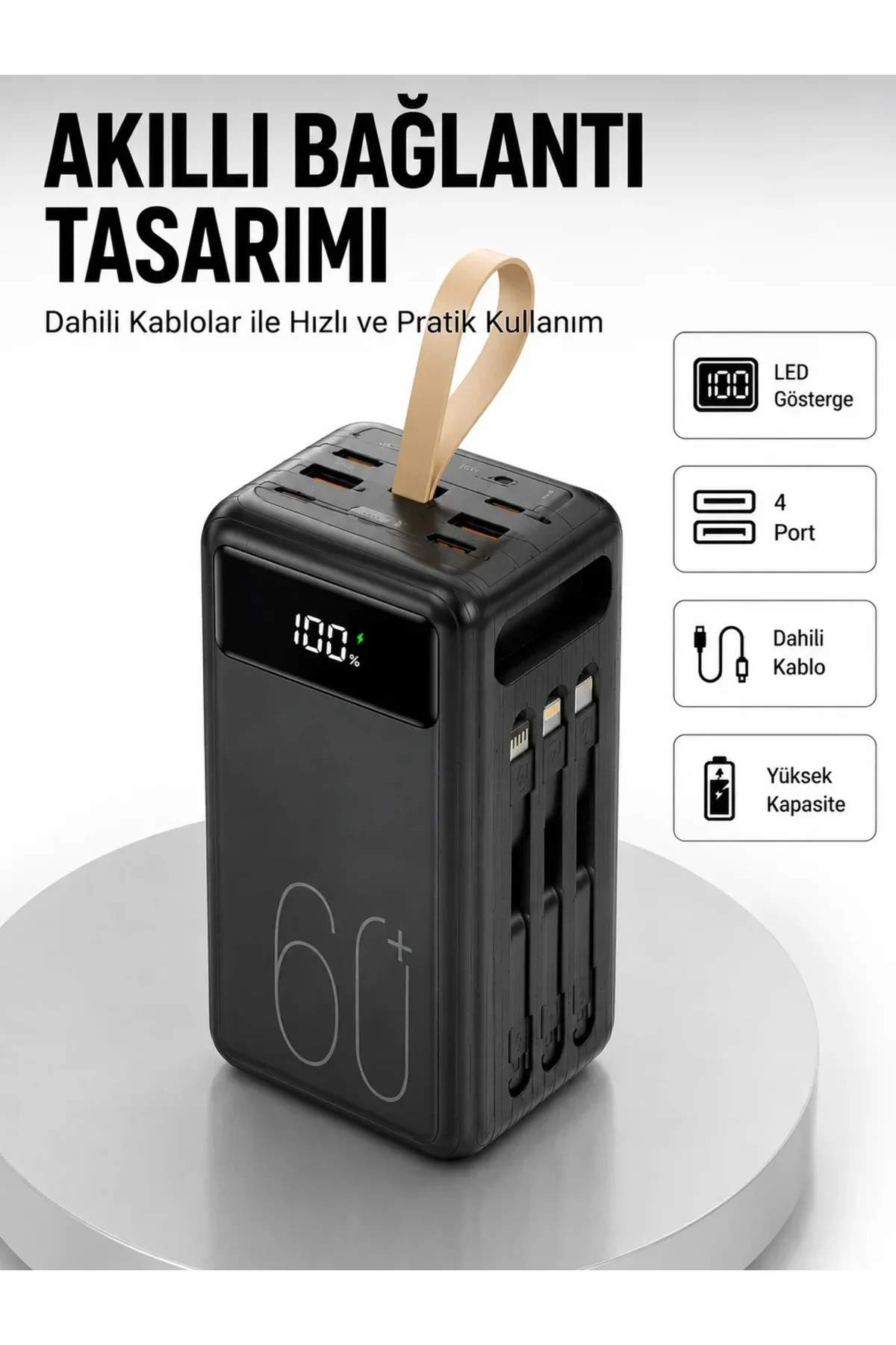Tüm Cihazlarla Uyumlu LED Fenerli 4 Çıkışlı Powerbank Yeni Nesil Tüm Cihazlarla Uyumlu LED Fenerli 4 Çıkışlı Powerbank Yeni Nesil