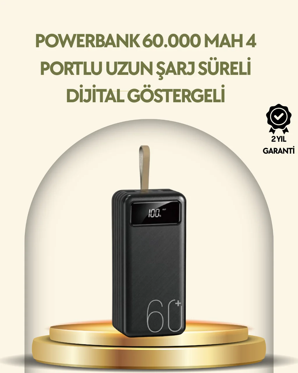 Tüm Cihazlarla Uyumlu Led Fenerli 4 Çıkışlı Powerbank renkli
