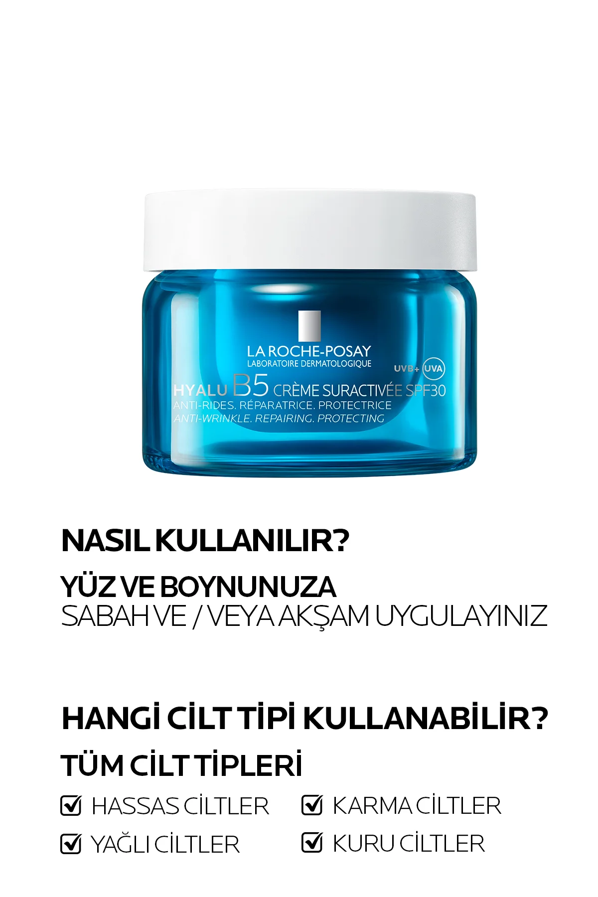 Tüm Cilt Tipleri İçin Kırışıklık Karşıtı & Dolgunlaştırıcı SPF30 