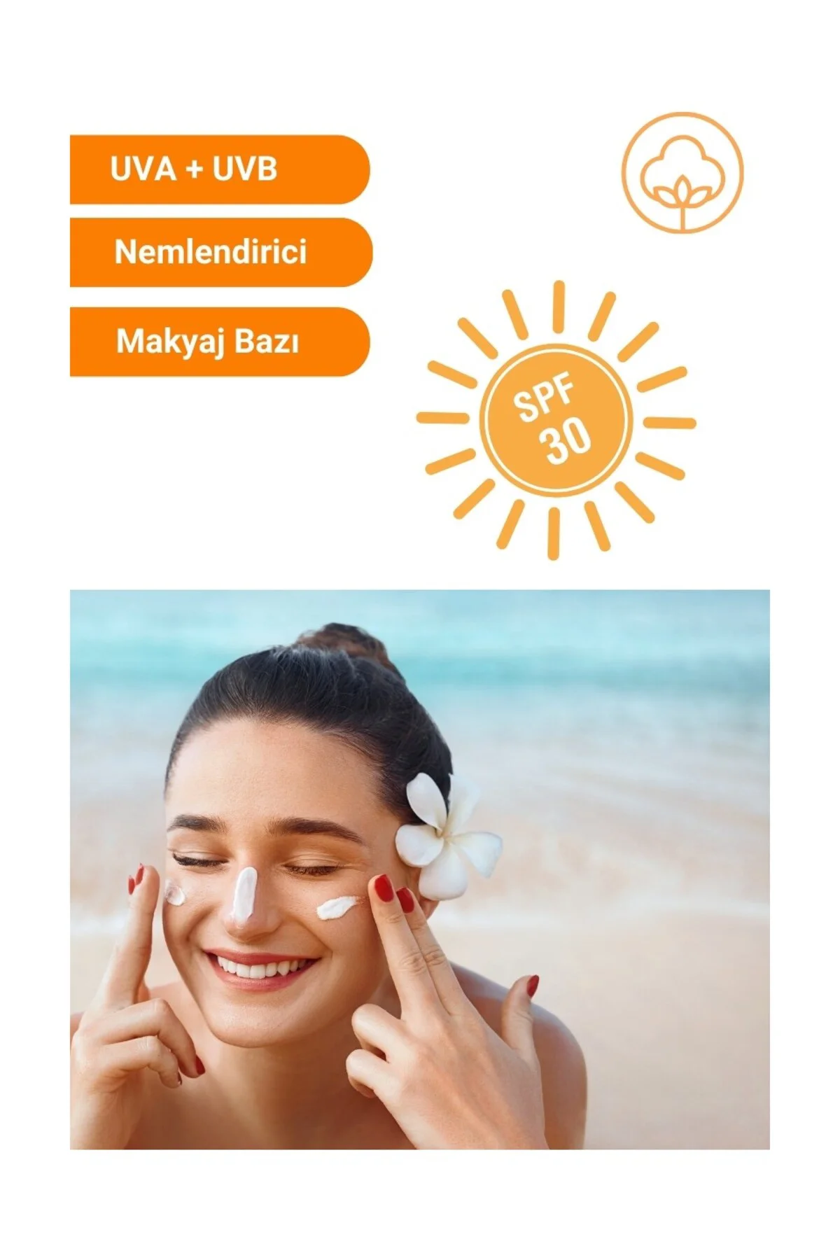 Tüm Cilt Tiplerine Uygun Kolajenli Güneş Koruyucu Krem SPF30 50 ml