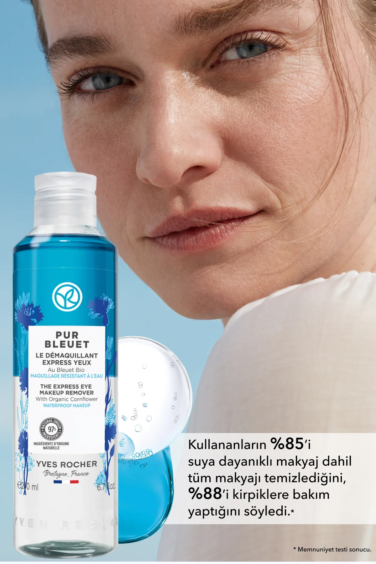 Tüm Ciltler, Çift Fazlı/Yoğun Makyaja Özel, Rahatlatıcı Göz Makya