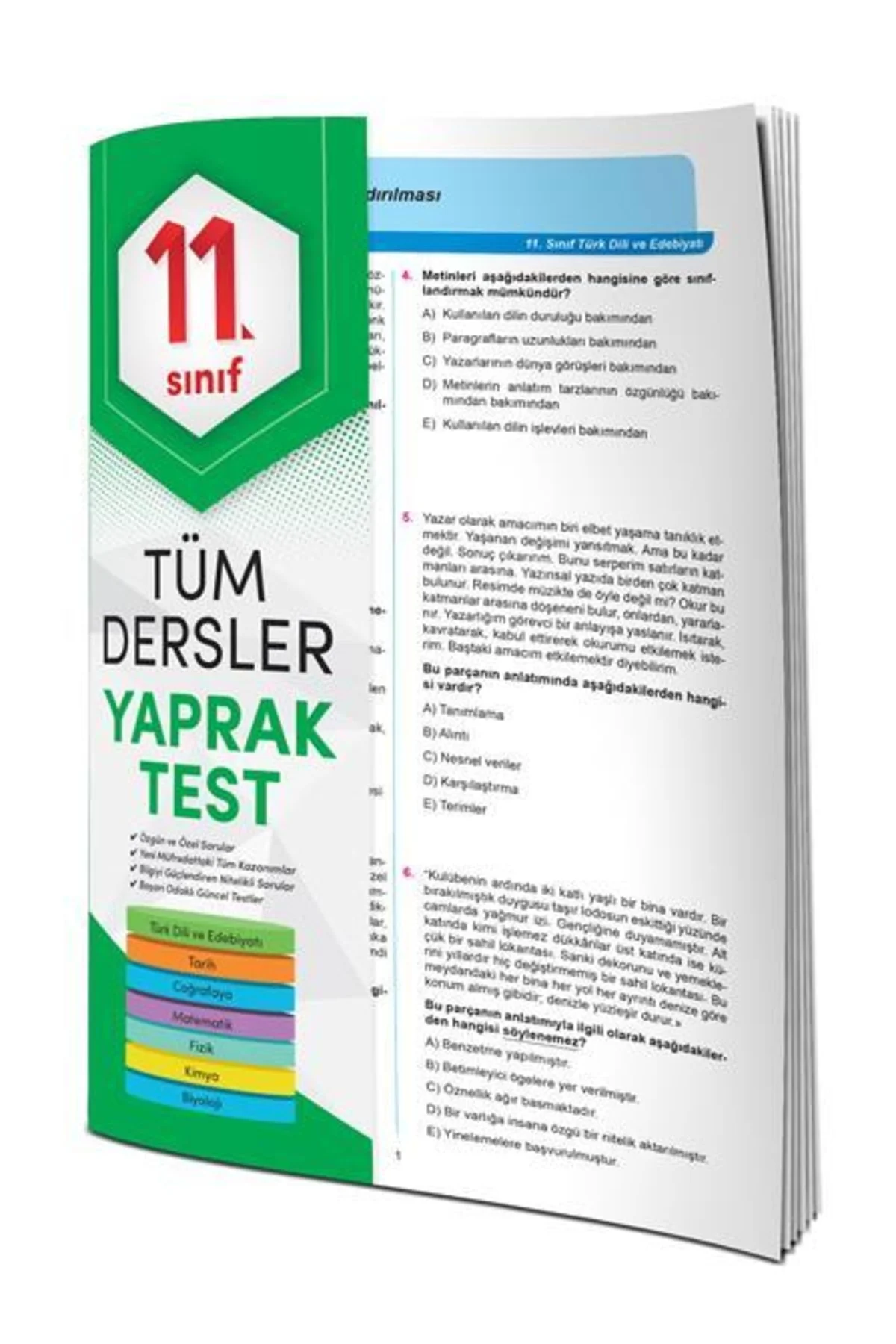Tüm Dersler Yaprak Test 11. Sınıf /4 Element