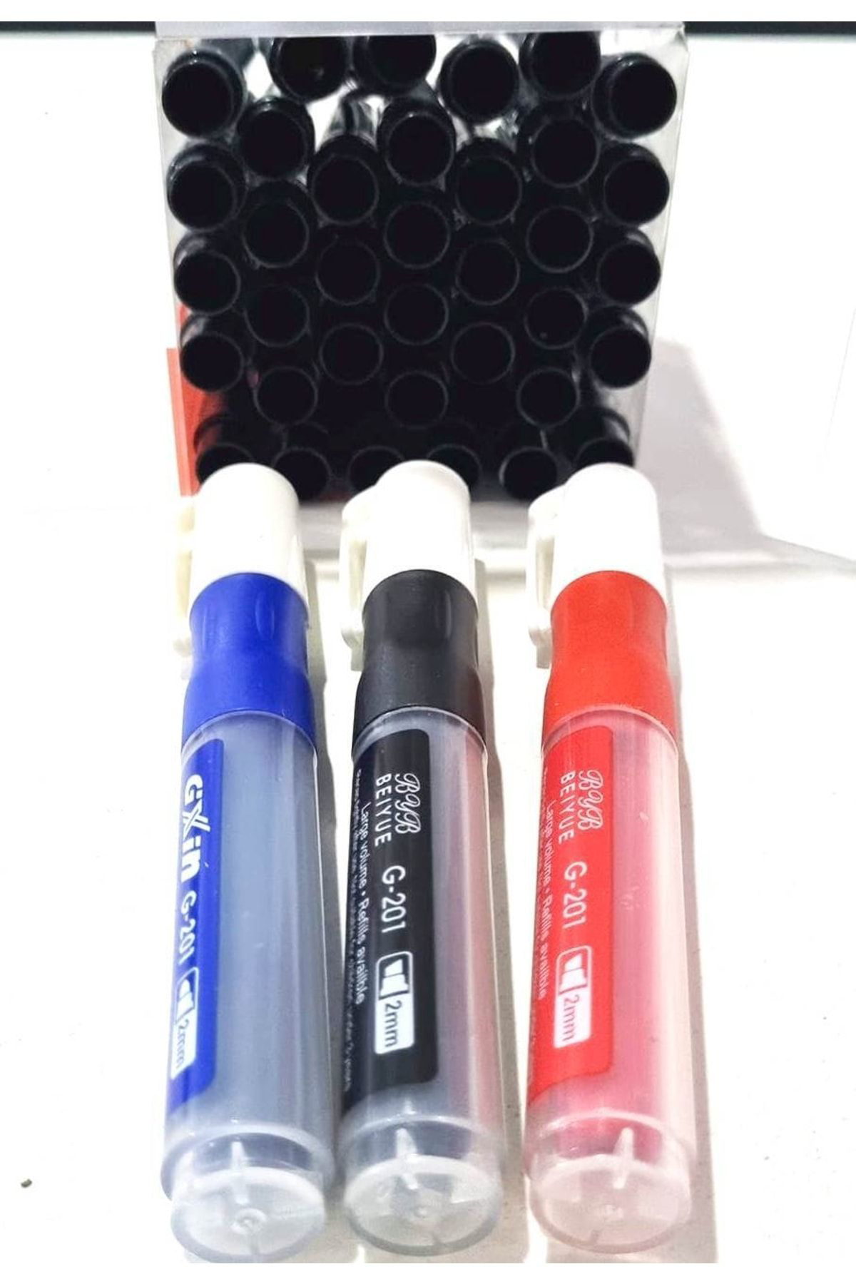 Modellino Tüm Markalarla Uyumlu 36 Adet Refill Siyah Kartuş + 3 Renk Gxin T