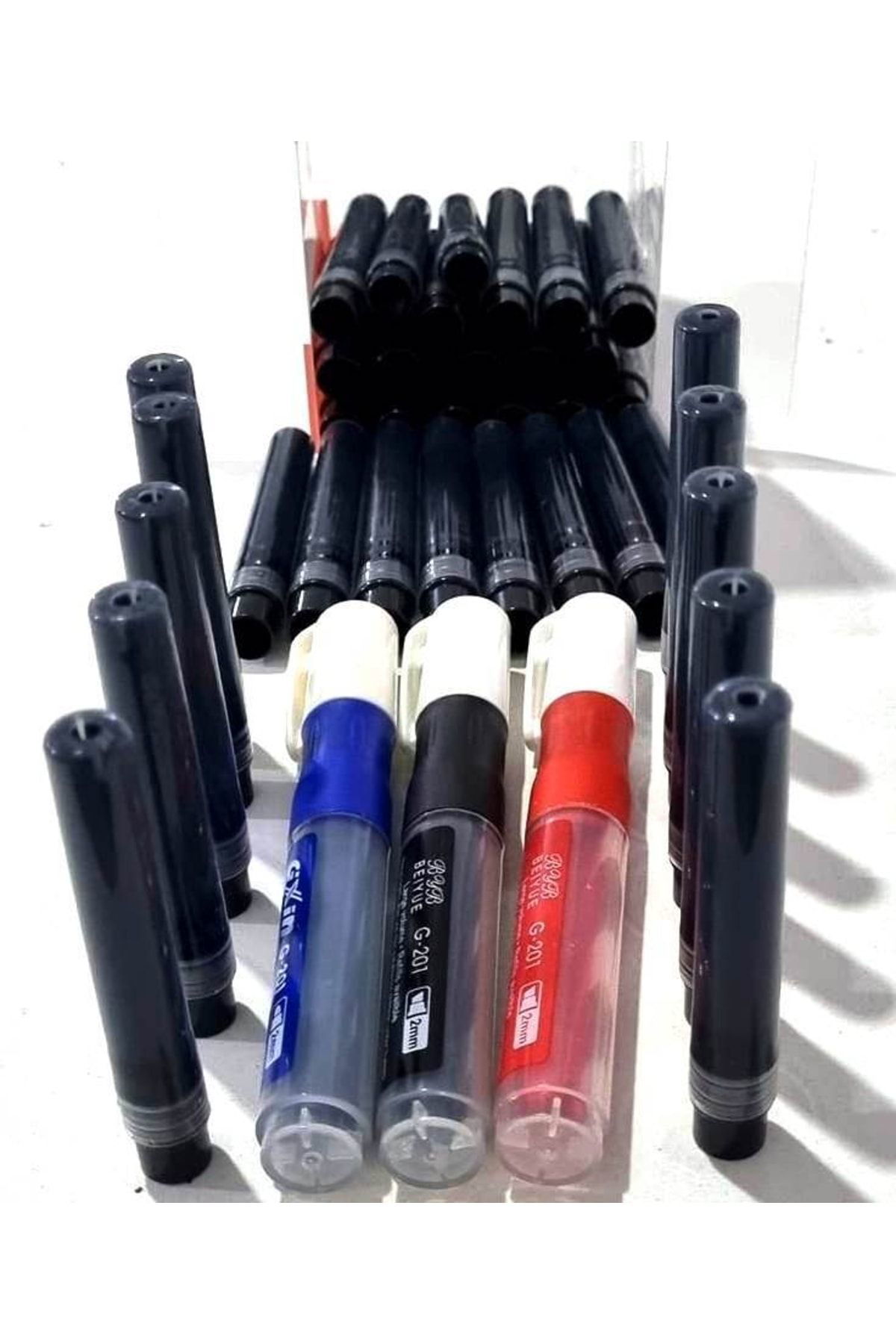 Modellino Tüm Markalarla Uyumlu 36 Adet Refill Siyah Kartuş + 3 Renk Gxin T