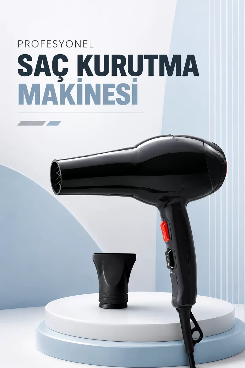 Tüm Saç Tiplerine Uygun İki Kademeli Hızlı Fön Makinesi - 2200W
