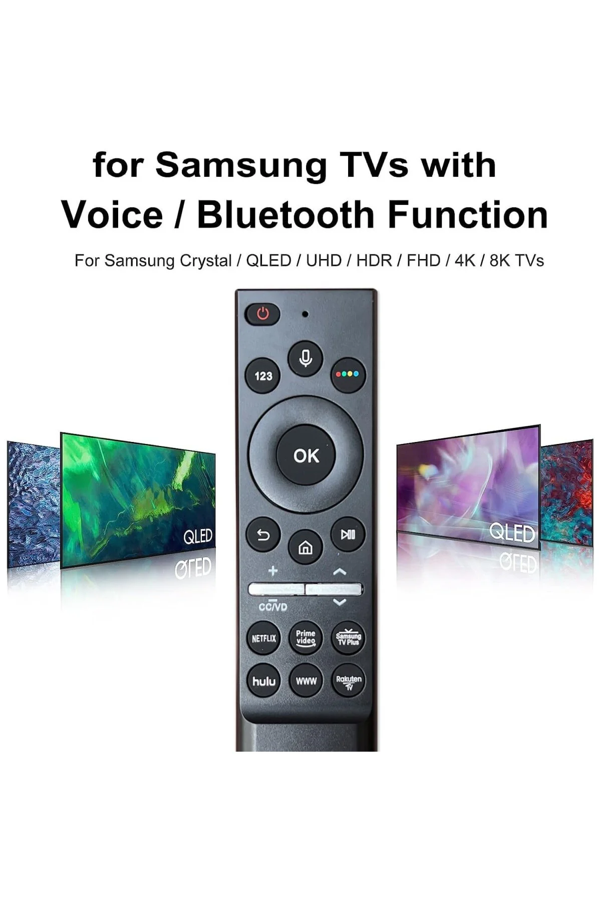 Tüm Samsung TV LED QLED için A6 Evrensel Sesli Uzaktan Kumanda 4K 8K UHD HDR Akıllı TV, BN59-01
