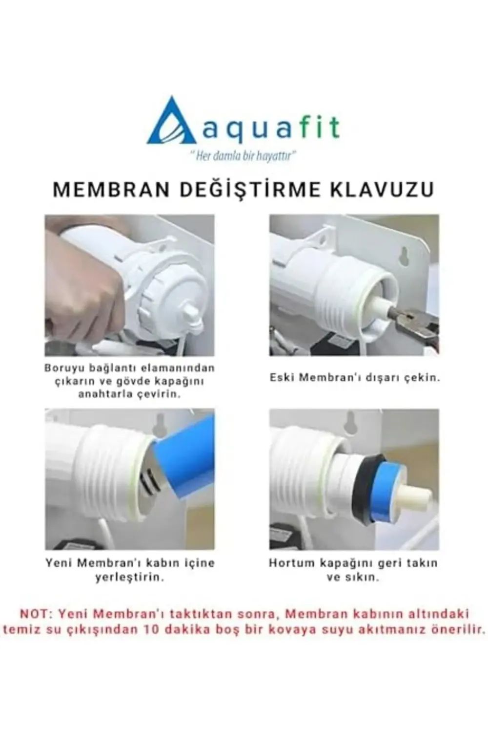 Tüm Su Arıtma Cihazlarına Uyumlu 80 d Membran Ana Filtre + Açma A